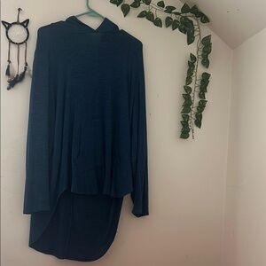 Cozy Blue Hooded Tunic